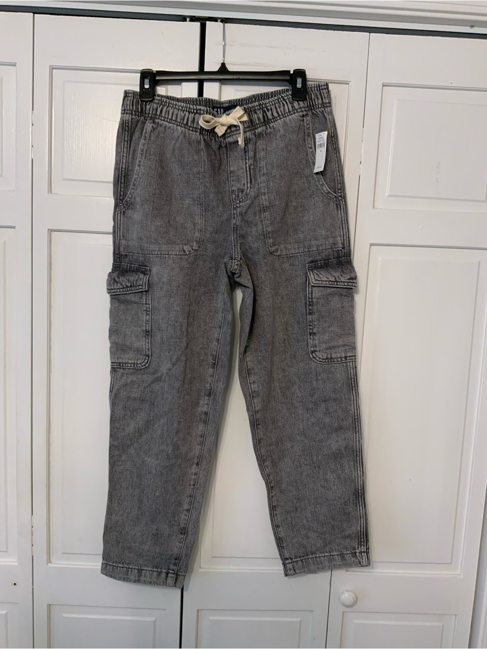 Gap Easy Jean Pull On Drawsring Black Grey Small